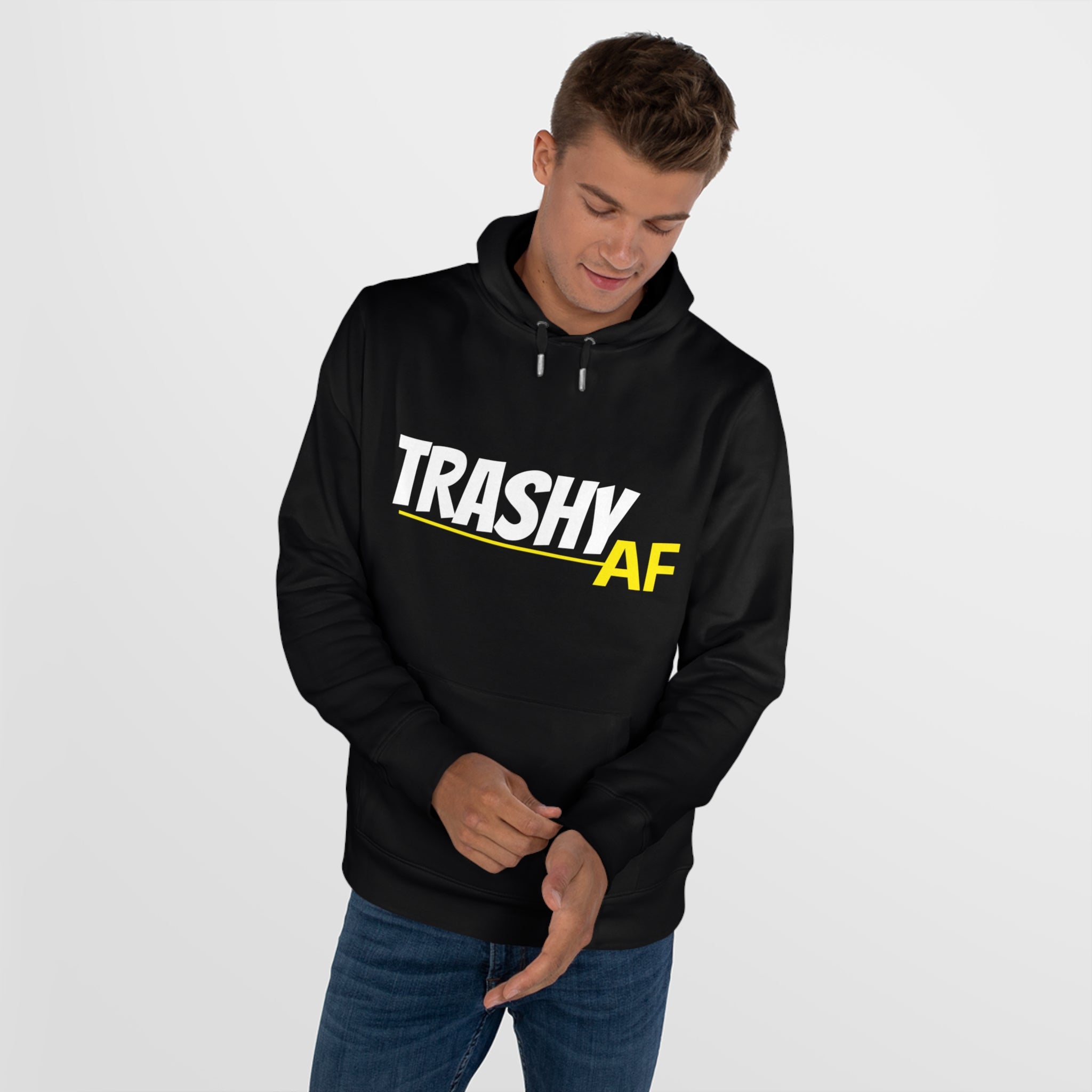 Trashy AF King Hooded Sweatshirt, Trendy Streetwear, Casual Hoodie, Gift for Him/Her, Everyday Comfort, Perfect for Any Occasion