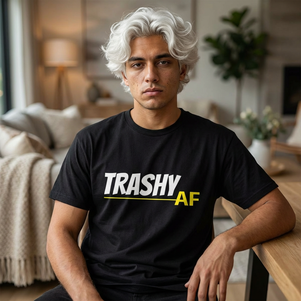 Trashy AF Unisex Oversized Boxy Tee - Comfy Statement Shirt, Casual Wear, Gift for Friends, Trendy Fashion Tees, Streetwear Essentials