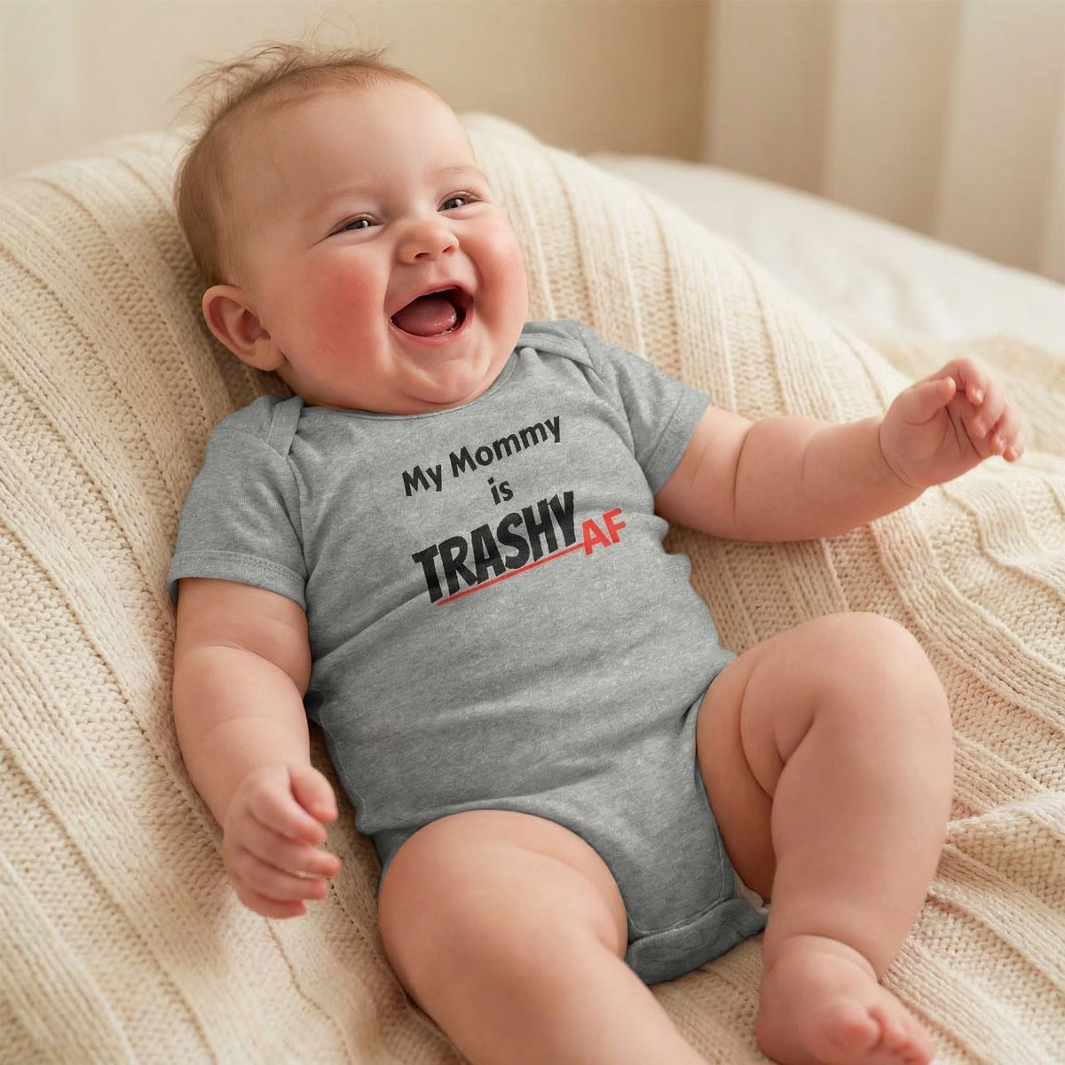 Funny Baby Bodysuit Onesie, My Mom is Trashy AF, Infant Outfit, Baby Shower Gift, Cute Infant Clothes, New Parent Gift, Funny Baby Wear