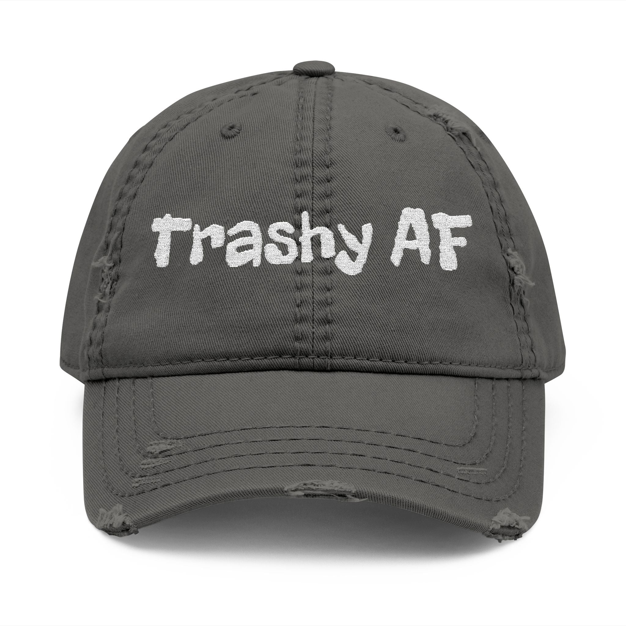 Trashy AF Distressed Dad Hat, Casual Cap, Gift for Him, Fun Accessory for Summer, Trendy Hat for Outdoor Activities