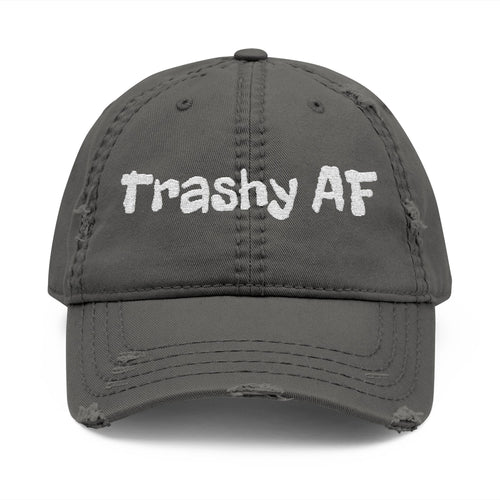 Trashy AF Distressed Dad Hat, Casual Cap, Gift for Him, Fun Accessory for Summer, Trendy Hat for Outdoor Activities