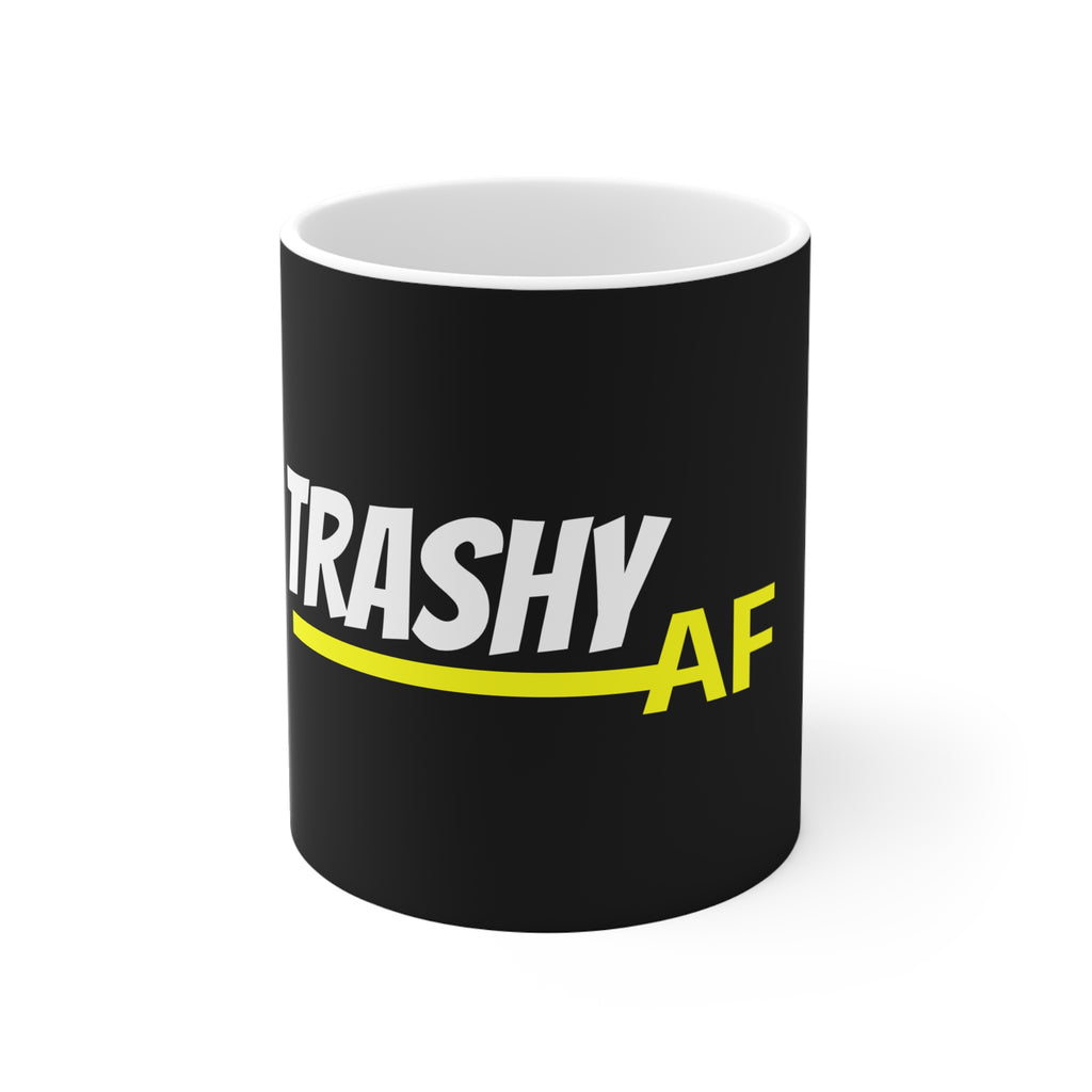Trashy Fun Mug | 11oz Coffee Cup, Funny Gift for Friends, Party Mug, Humorous Drinkware, Cute Typography Design